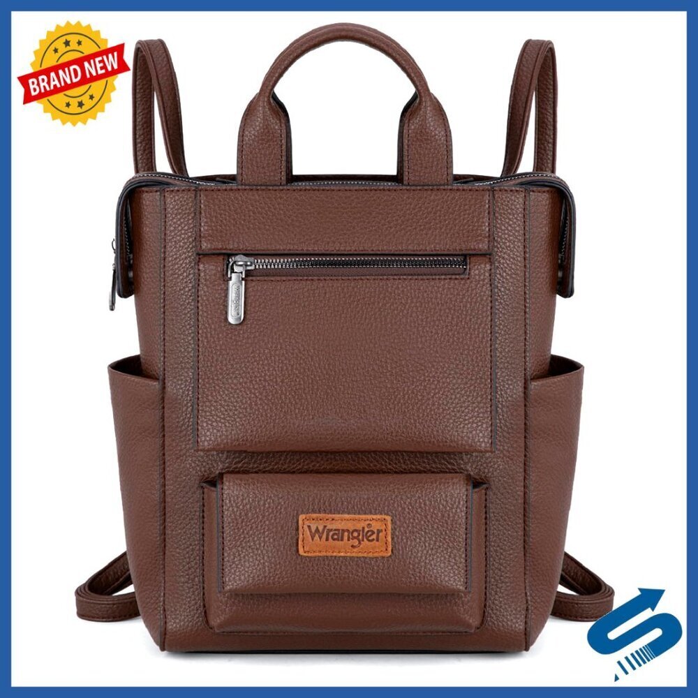 Vegan Leather Convertible Backpack Purse Anti-Theft Adjustable Strap Chic